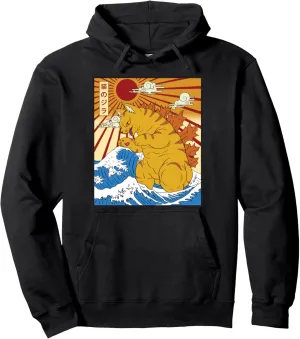 Catzilla Cat Japanese Anime Kawaii Funny Graphic Tees Men Pullover Hoodie