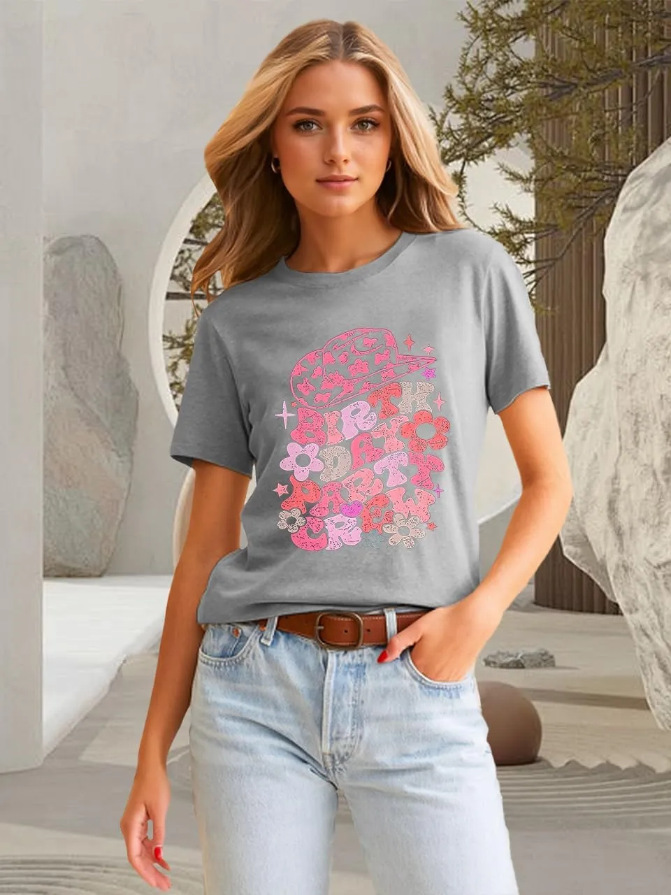 Country Music Women Tops Funny Graphic T-Shirt Cute Tops for Women Vintage Graphic Tees Letter Shirts for Women