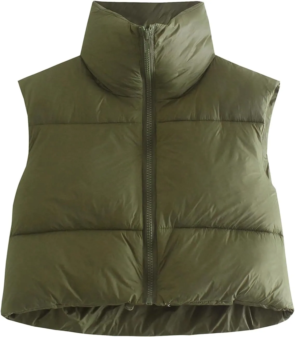 Cropped Puffer Vest for Women Lightweight Full Zip Sleeveless Warm Padded Coat Fall Gilet Jacket 2023 Puffy Outerwear