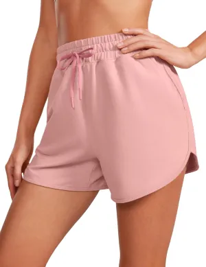 CRZ YOGA Women's Casual Sweat Shorts - 3.5'' Athletic Summer Comfy Cotton for Lounge Gym Jersey with Pockets