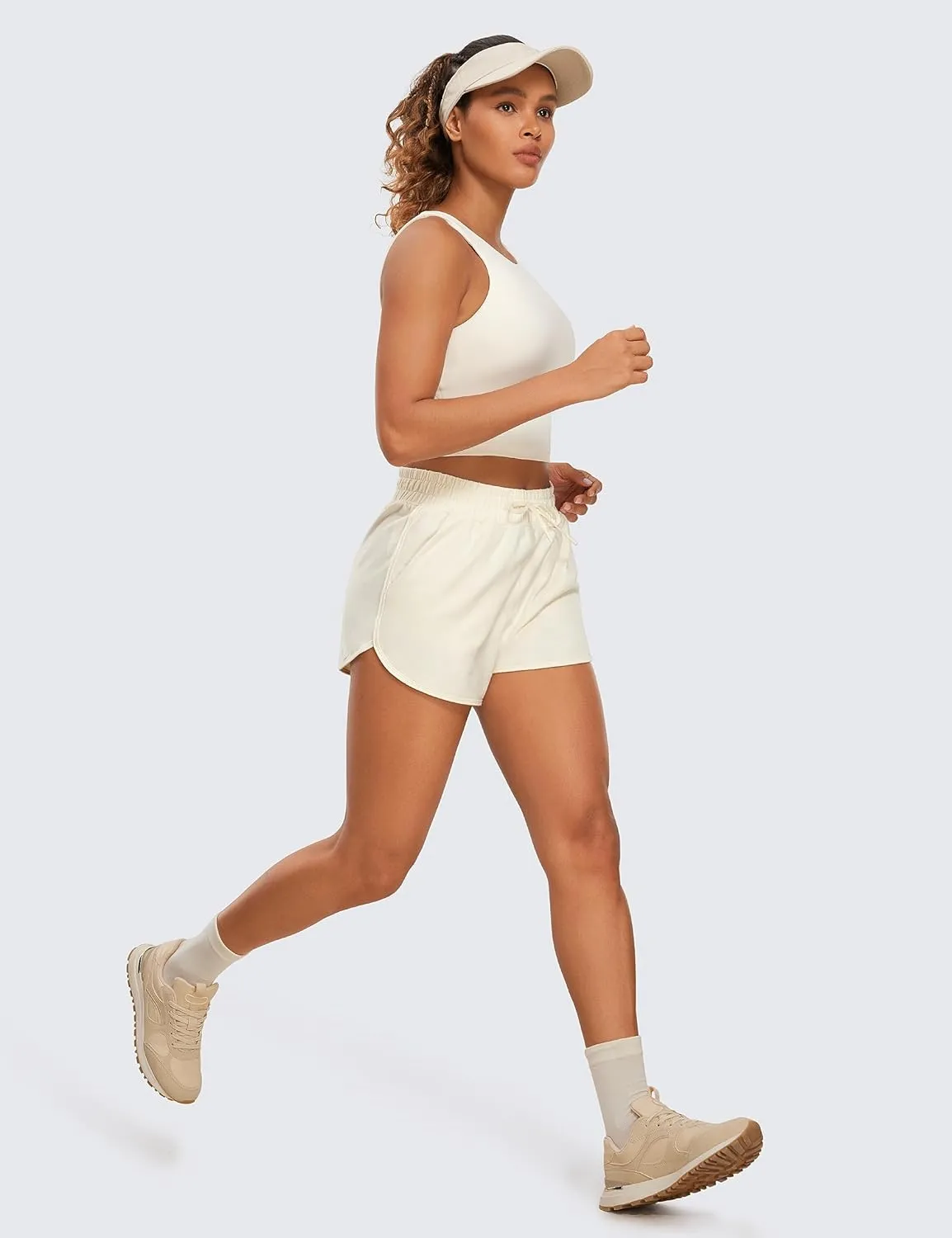 CRZ YOGA Women's Casual Sweat Shorts - 3.5'' Athletic Summer Comfy Cotton for Lounge Gym Jersey with Pockets