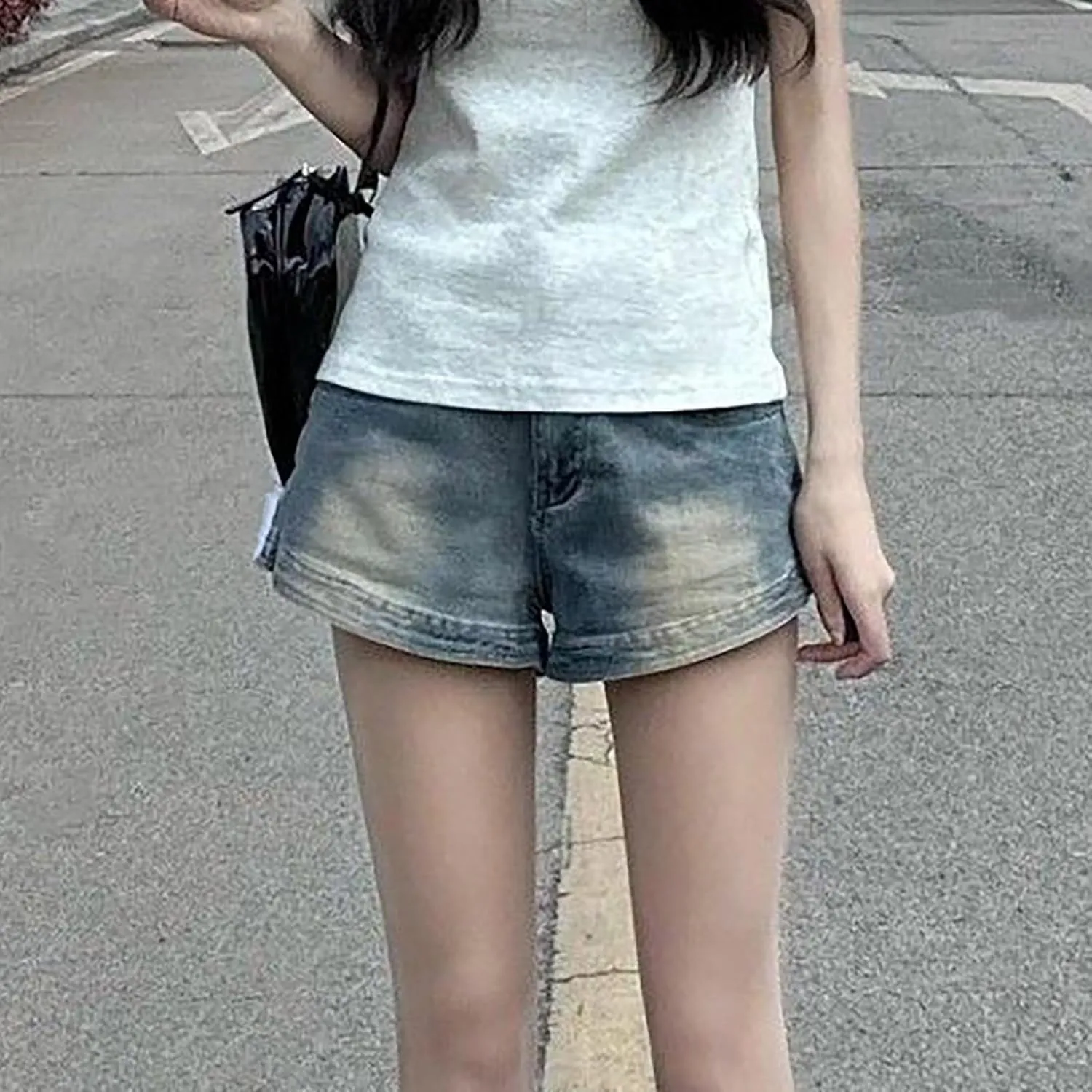 Denim Shorts for Women High Waisted Casual Jean Pant Summer Cropped Trousers Ladies Denim Stretchy Shorts Hotpants