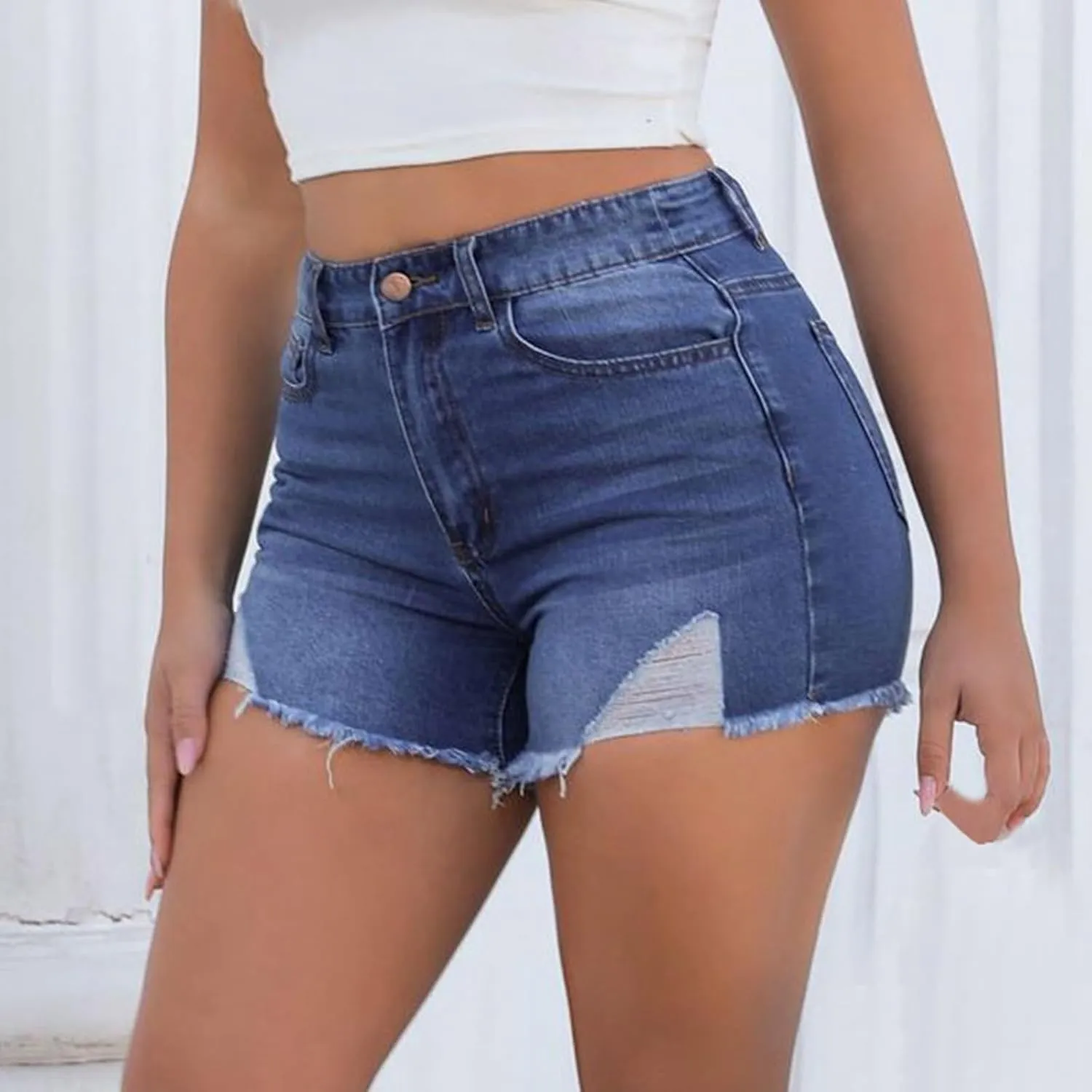 Denim Shorts Women Baggy High Waisted Jeans Shorts