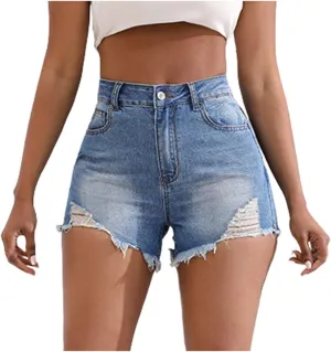 Denim Shorts Women Baggy High Waisted Jeans Shorts