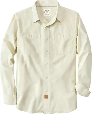 Dubinik® Chambray Shirt Men Long Sleeve Cotton Work Shirts with 2 Pockets Casual Button Down