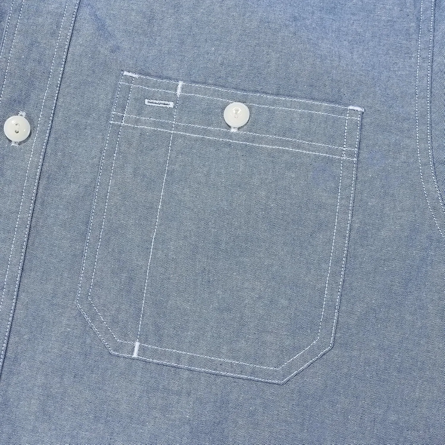 Dubinik® Chambray Shirt Men Long Sleeve Cotton Work Shirts with 2 Pockets Casual Button Down