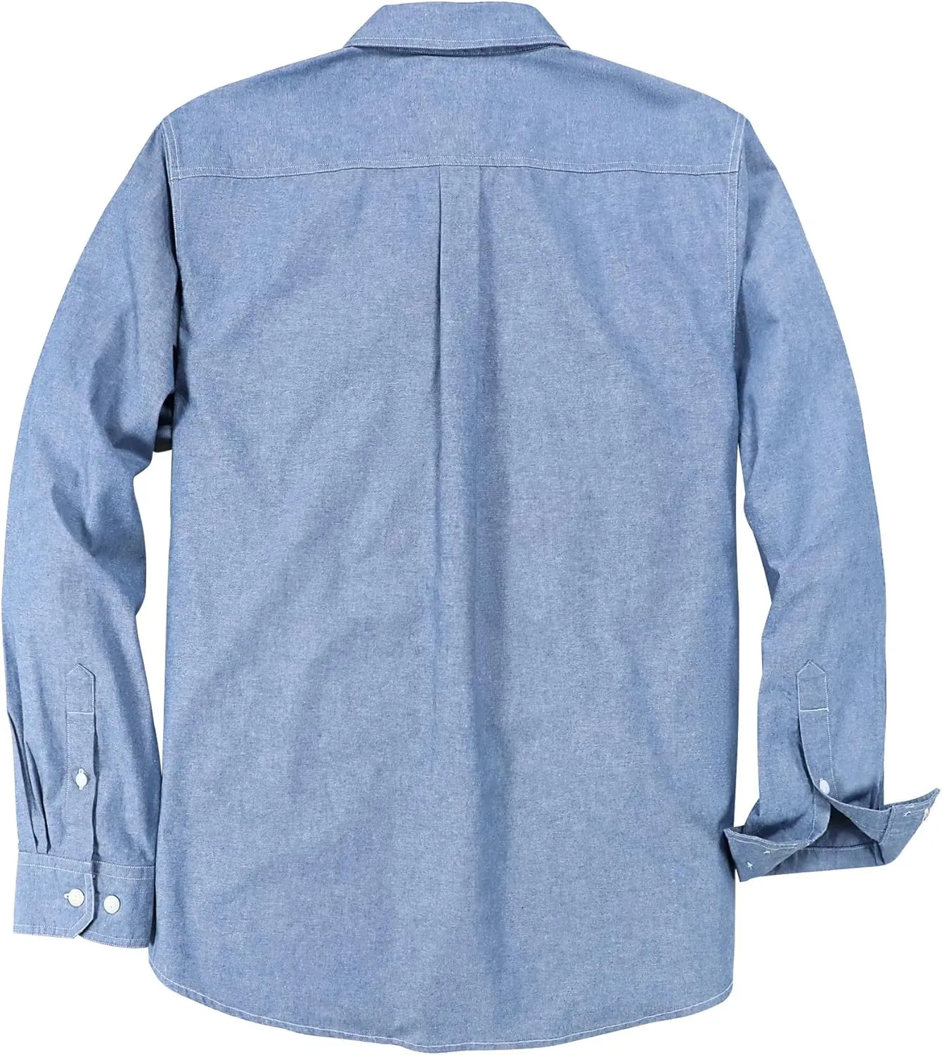 Dubinik® Chambray Shirt Men Long Sleeve Cotton Work Shirts with 2 Pockets Casual Button Down