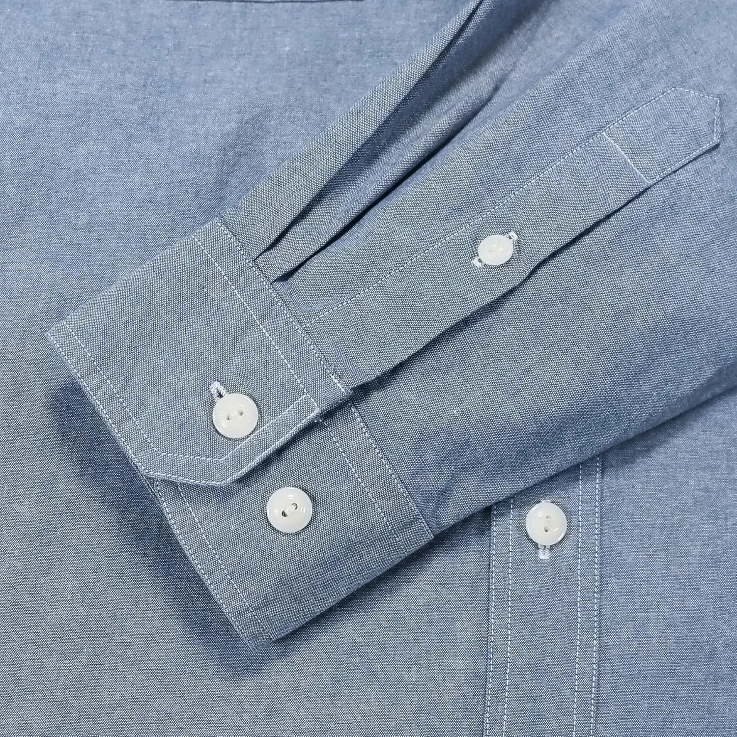 Dubinik® Chambray Shirt Men Long Sleeve Cotton Work Shirts with 2 Pockets Casual Button Down