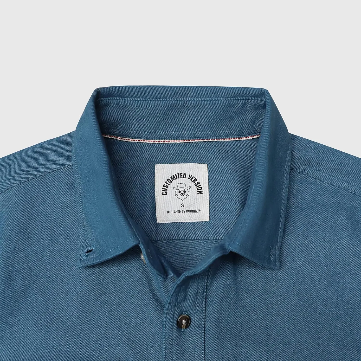 Dubinik®Mens Short Sleeve Button Down Shirts Denim Short Sleeve Shirt Men Two Pocket Western Soft Work Casual Denim Shirt