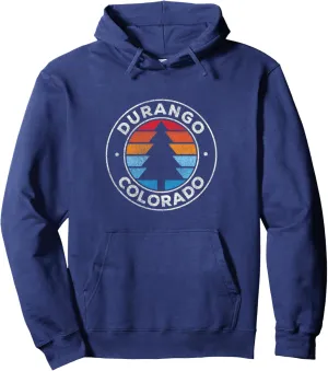 Durango Colorado CO Vintage Graphic Retro 70s Pullover Hoodie