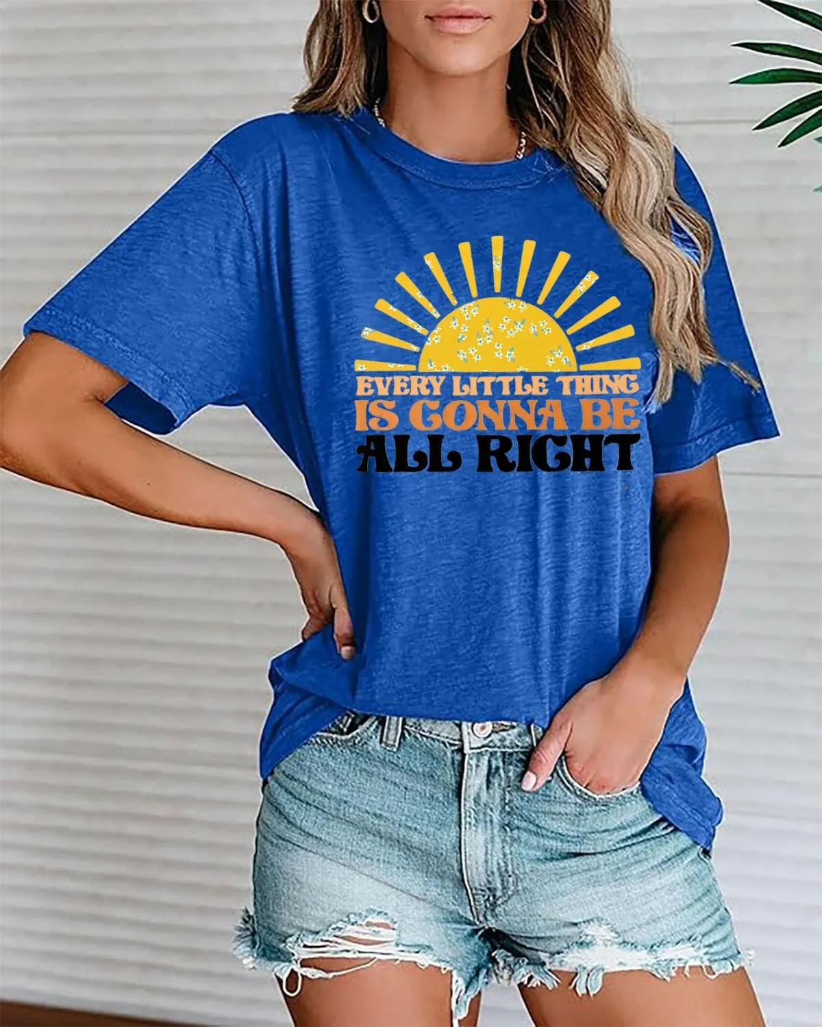Every Little Thing is Gonna Be Alright Shirt Women Country Music Tshirt Hippie Gift Shirt Vintage Graphic Tees Top