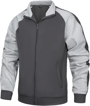 evzosrz Mens Varsity Jackets Zip Up Thick Sherpa Lined Fleece Casual Sweatshirts Color Blocking Windbreaker Stylish Coats