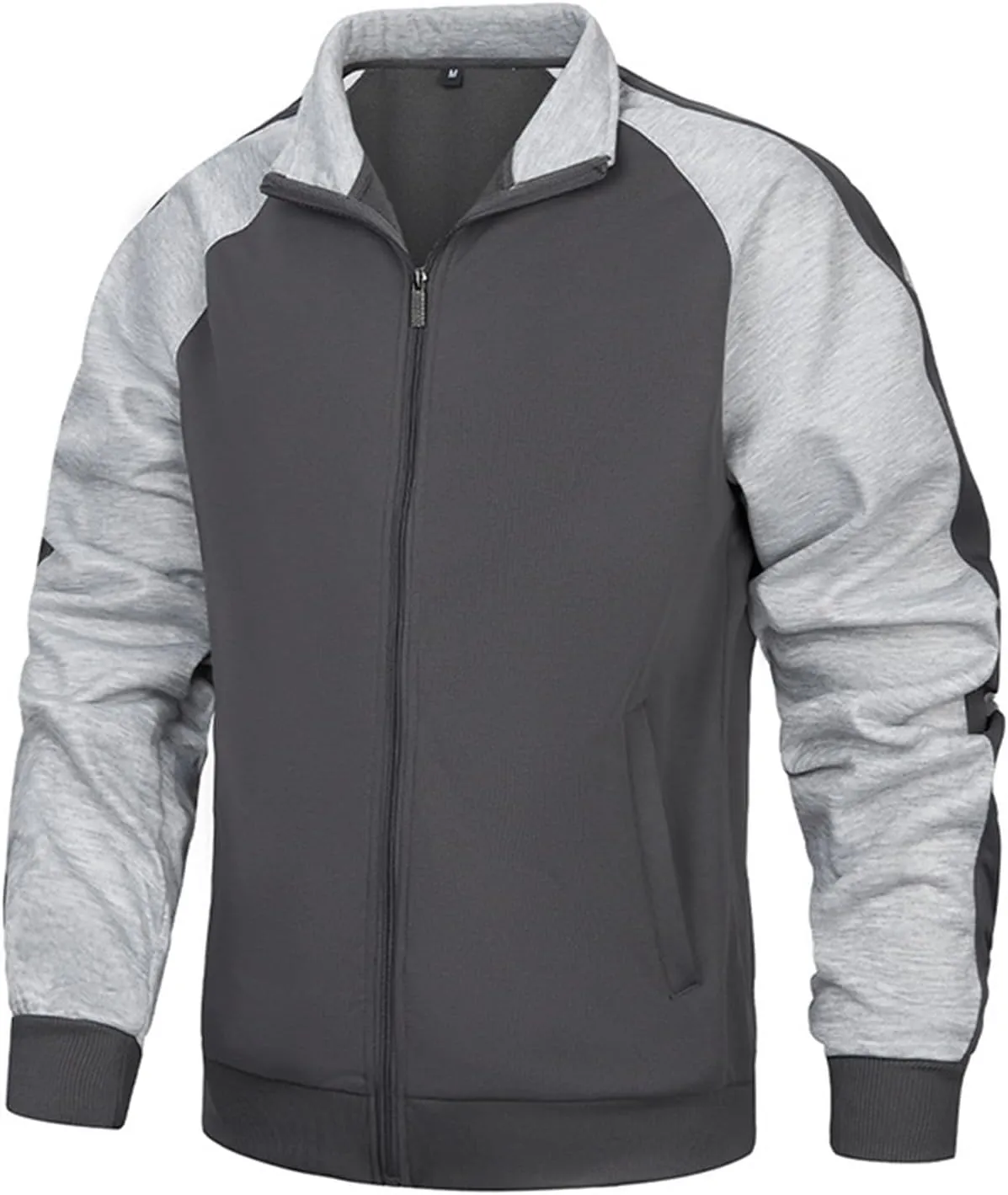 evzosrz Mens Varsity Jackets Zip Up Thick Sherpa Lined Fleece Casual Sweatshirts Color Blocking Windbreaker Stylish Coats