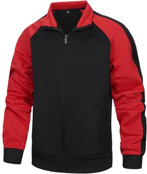 evzosrz Mens Varsity Jackets Zip Up Thick Sherpa Lined Fleece Casual Sweatshirts Color Blocking Windbreaker Stylish Coats