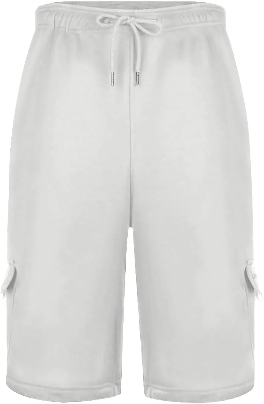Finelylove Cargo Shorts for Men Casual Summer Sweat Shorts Elastic Waist Drawstring Workout Athletic Gym Shorts with Pockets