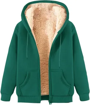 Finelylove Mens Fleece Lined Jackets Winter Coat Casual Zip Up Hoodies Fall Winter Sherpa Cardigan Sweater Sweatshirt