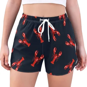 Fisyme Women's Running Shorts Quick-Dry Workout Gym Yoga Athletic Beach Sweat Shorts with Pockets