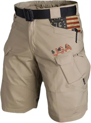FONMA Mens Cargo Shorts 2025 Summer Outdoor Tactical Shorts Solid/Patriotic Printed Military Pants with Multi Pockets