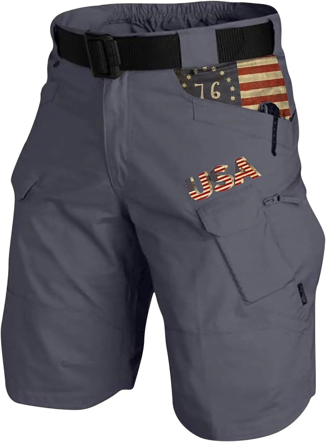 FONMA Mens Cargo Shorts 2025 Summer Outdoor Tactical Shorts Solid/Patriotic Printed Military Pants with Multi Pockets