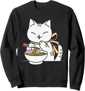 Funny Cat Ramen Japanese Design For Men Women Kids Rame Cat Sweatshirt