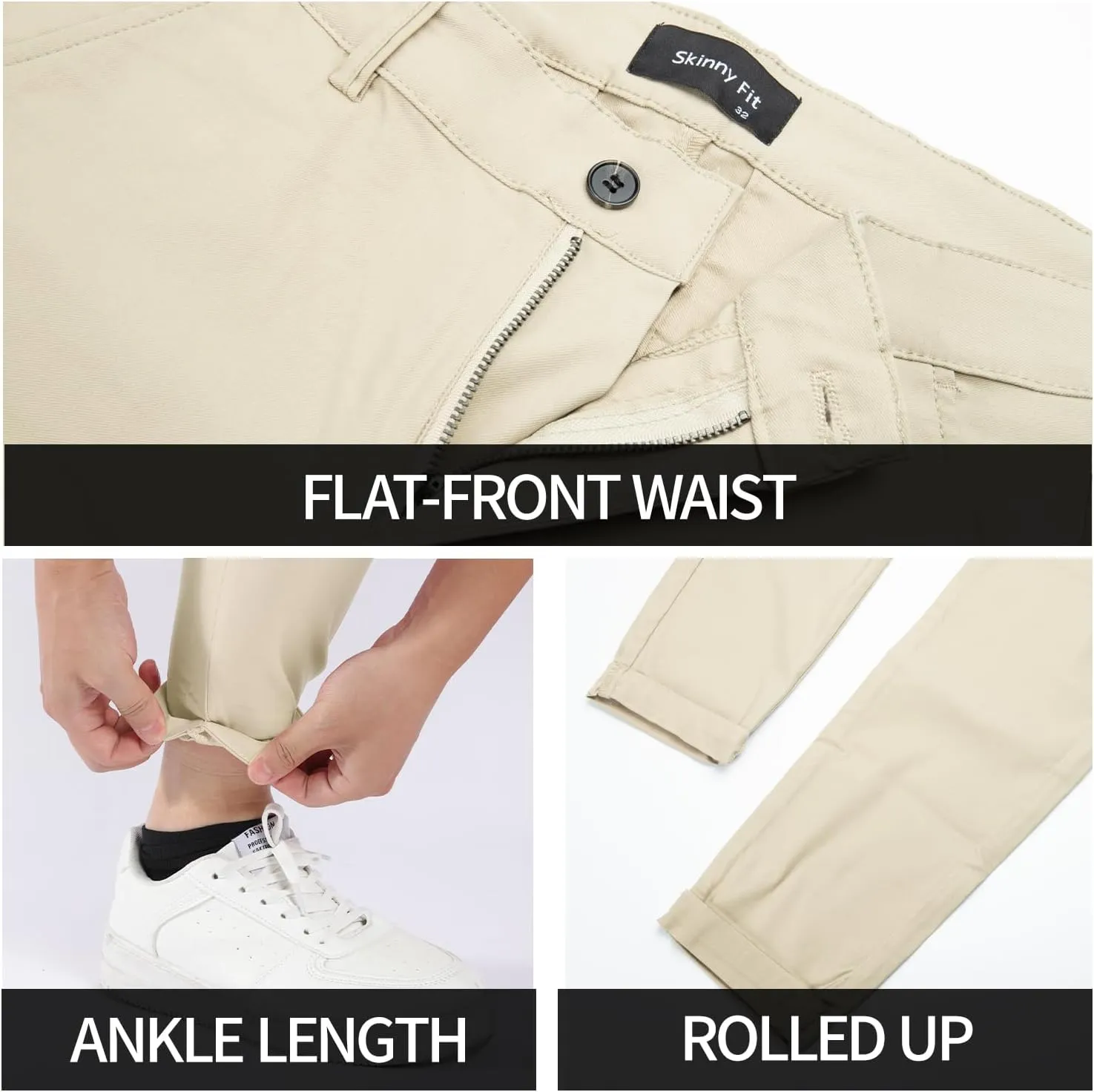GINGTTO Mens Dress Pants Slim Fit Chino Pants for Men Stretch