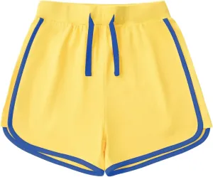 Girls Active Cotton Shorts Summer Running Athletic Elastic Waist Sweat Shorts Workout Gym Short for Girl