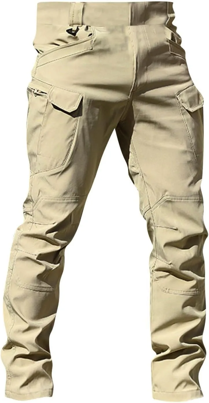 GOFULY Mens Cargo Pants Big and Tall Multi Pockets Work Pants Relaxed Fit Ripstop Stretch Hunting Pants Tactical Trousers
