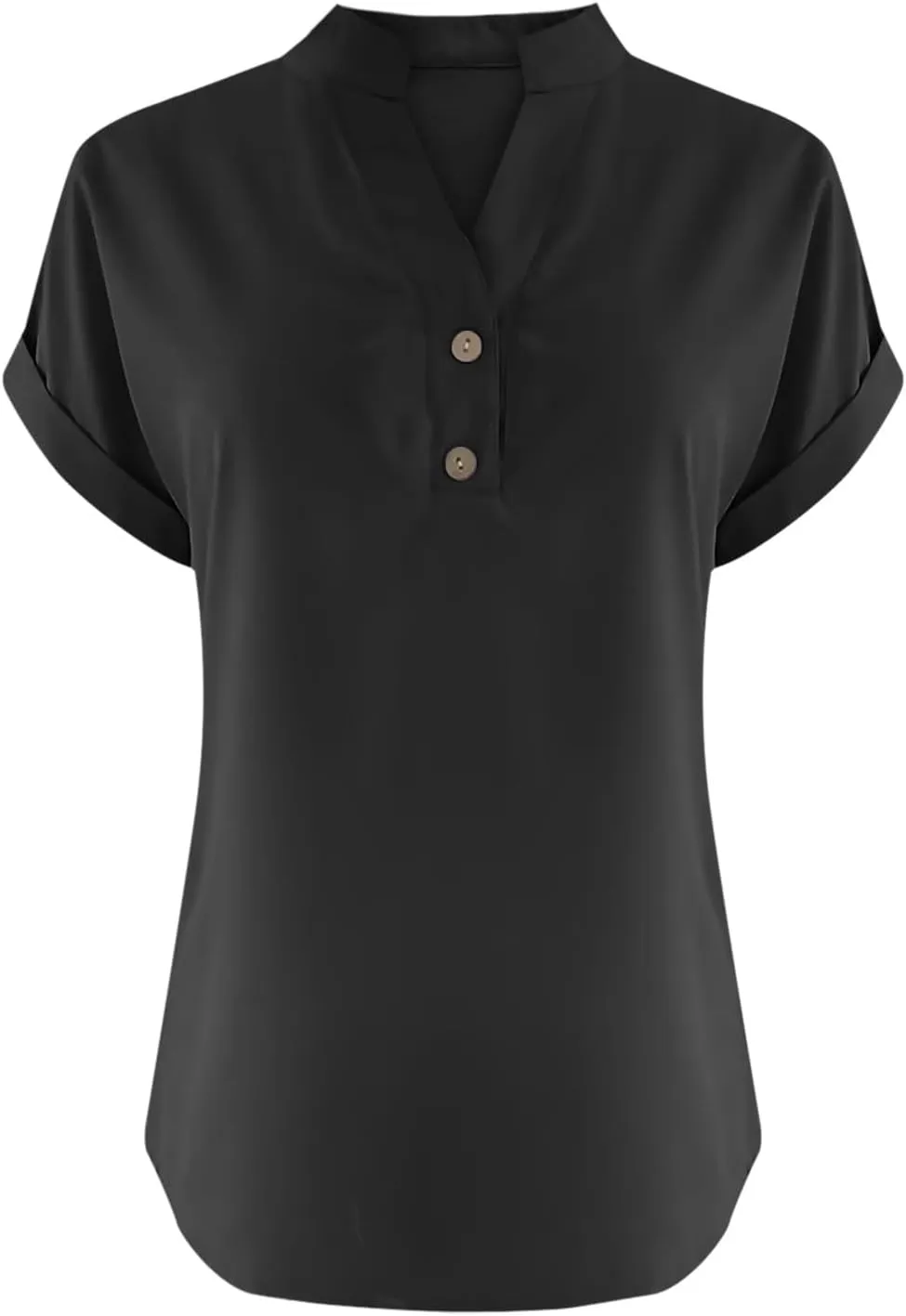 GOKKILRW Linen Shirts for Women V Neck Lightweight Gauze Blouse Short Sleeve Office Work Tops Hippie Vacation Beach T-Shirts