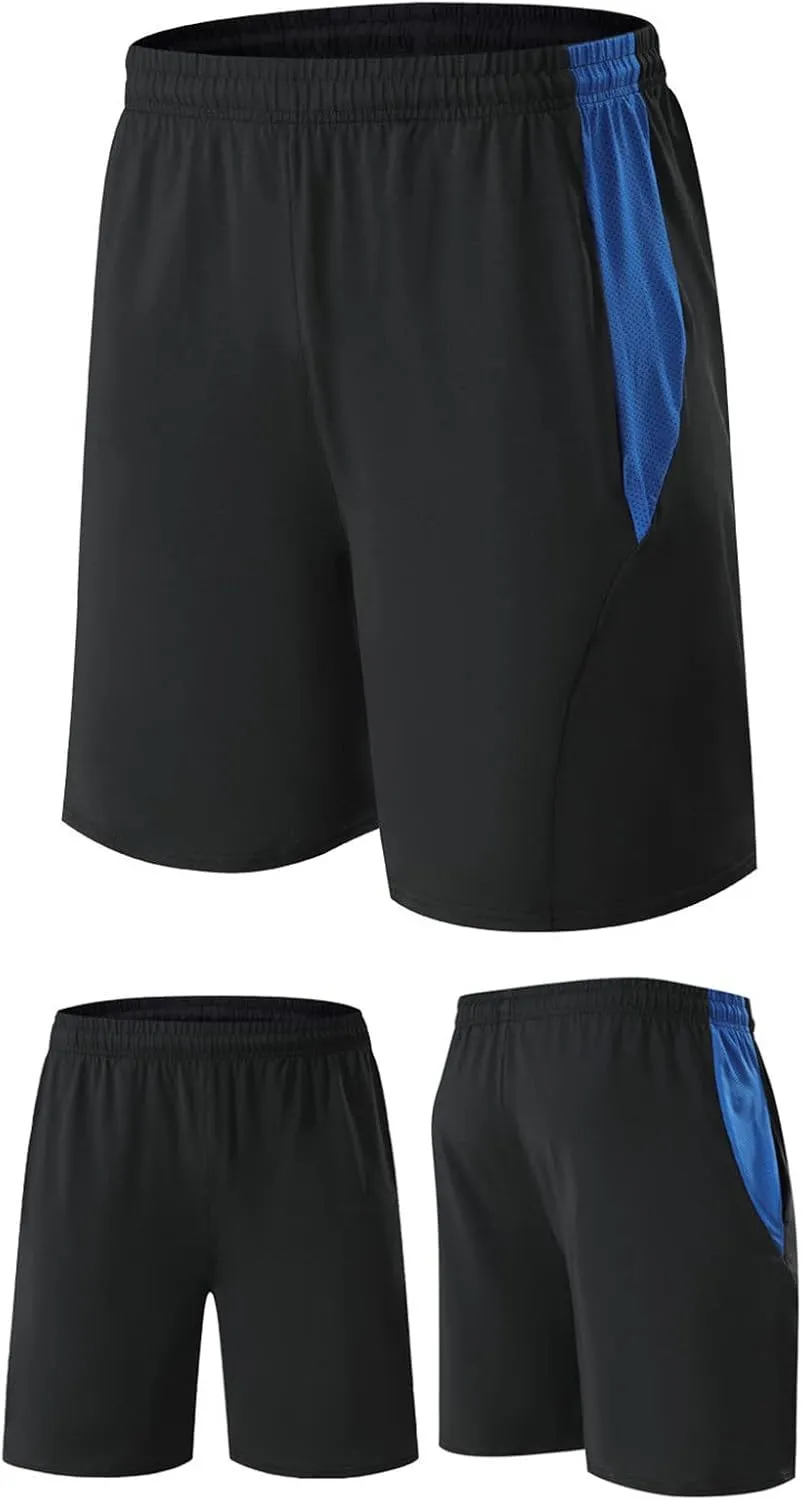 GOKKILRW Mens Athletic Shorts Running Mens Soccer Shorts 9" Mesh Basketball Shorts Active Gym Shorts with Pockets Lightweight