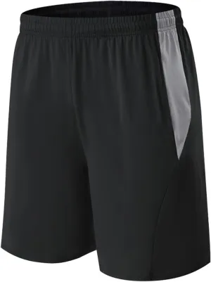 GOKKILRW Mens Athletic Shorts Running Mens Soccer Shorts 9" Mesh Basketball Shorts Active Gym Shorts with Pockets Lightweight
