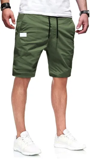 GOKKILRW Mens Summer Shorts Casual Sweat Shorts Elastic Waist Drawstring Textured Shorts Stretchy Comfy Running Track Shorts