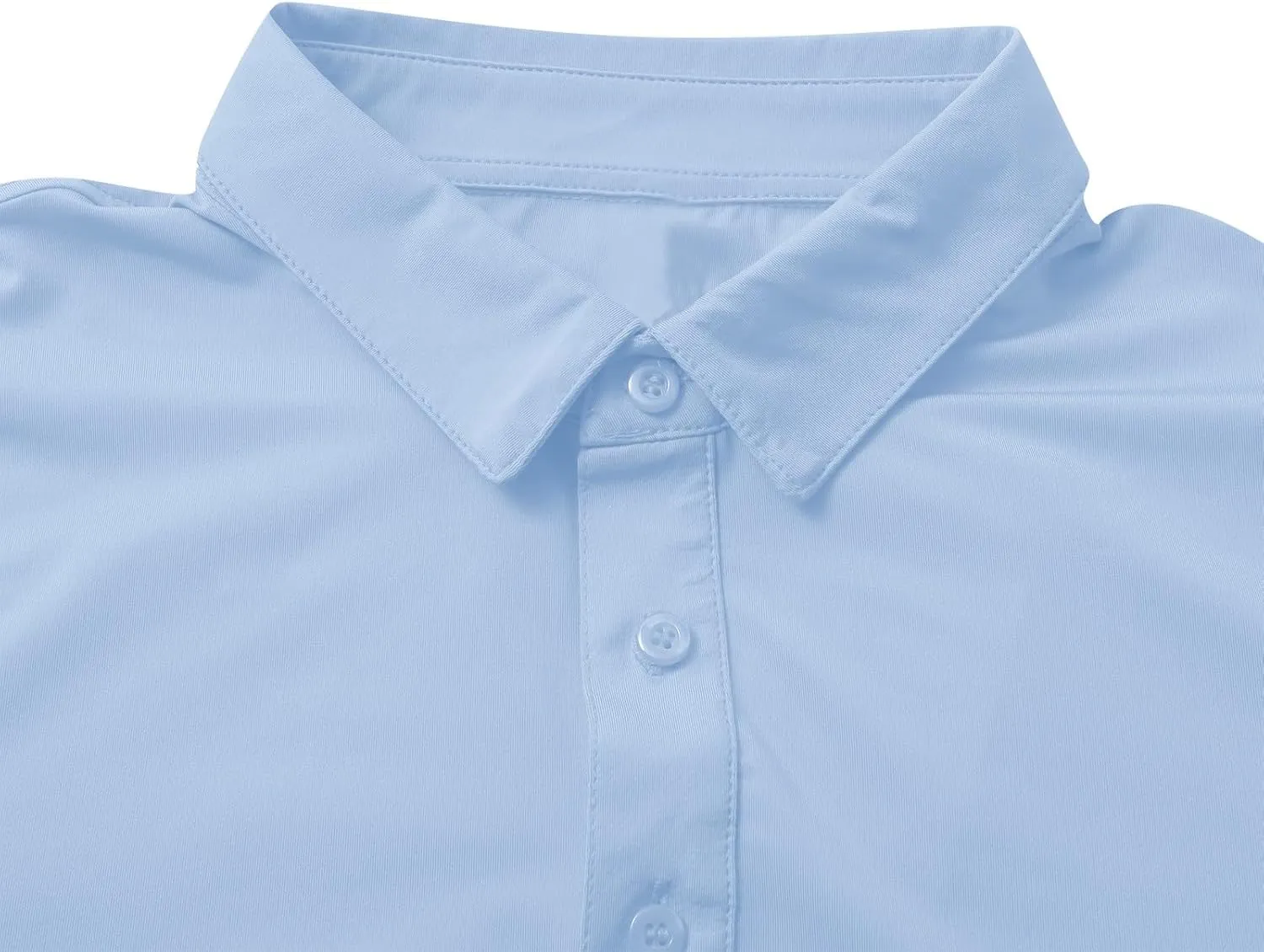 Golf Shirts for Mens Moisture Wicking Quick-Dry Long Sleeve Polo Shirt Performance Athletic Summer Collared T-Shirts