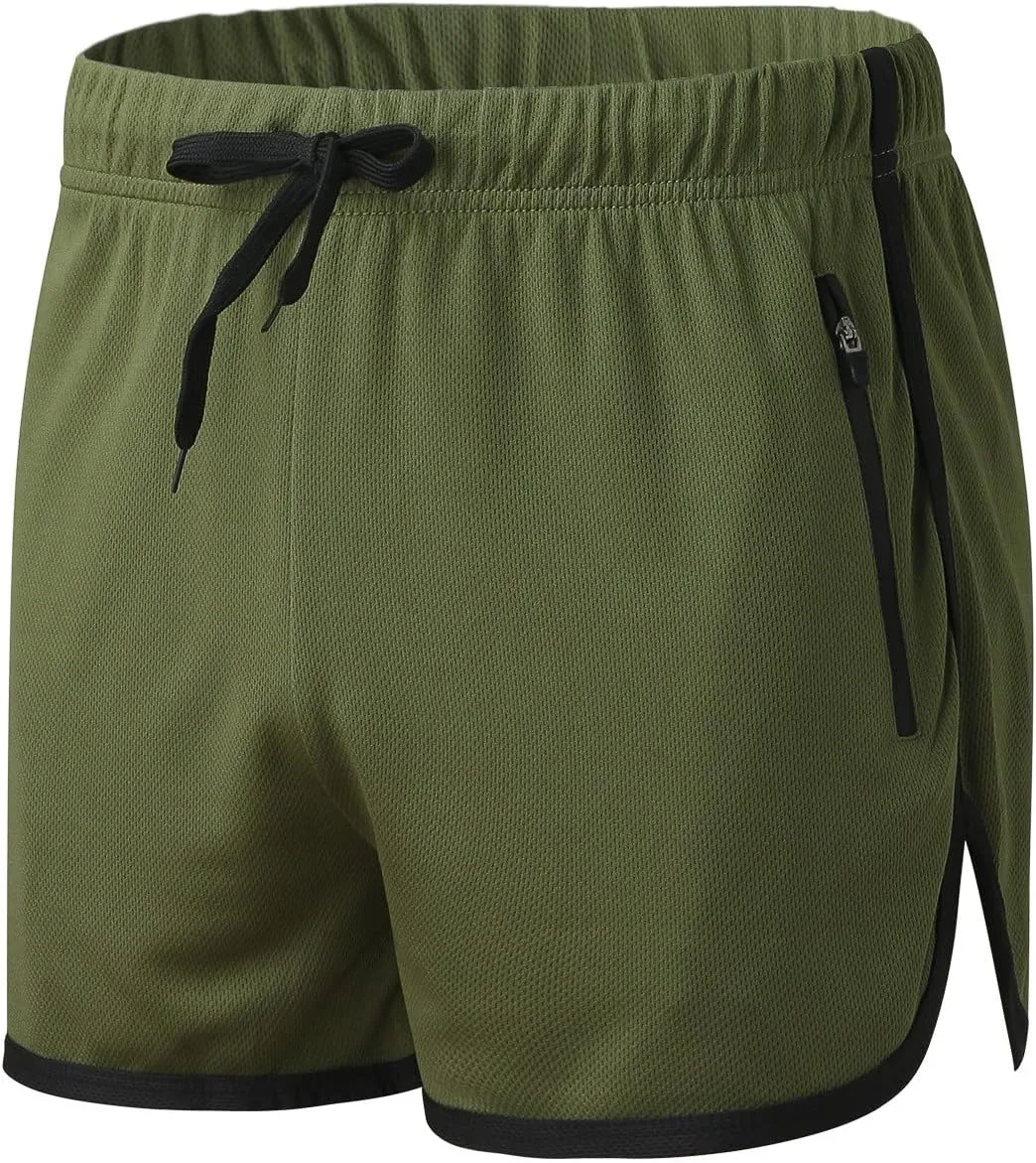 Gym Shorts Men, Men's 2 in 1 Running Shorts 3" Quick Dry Bodybuilding Weightlifting Athletic Workout Shorts for Men