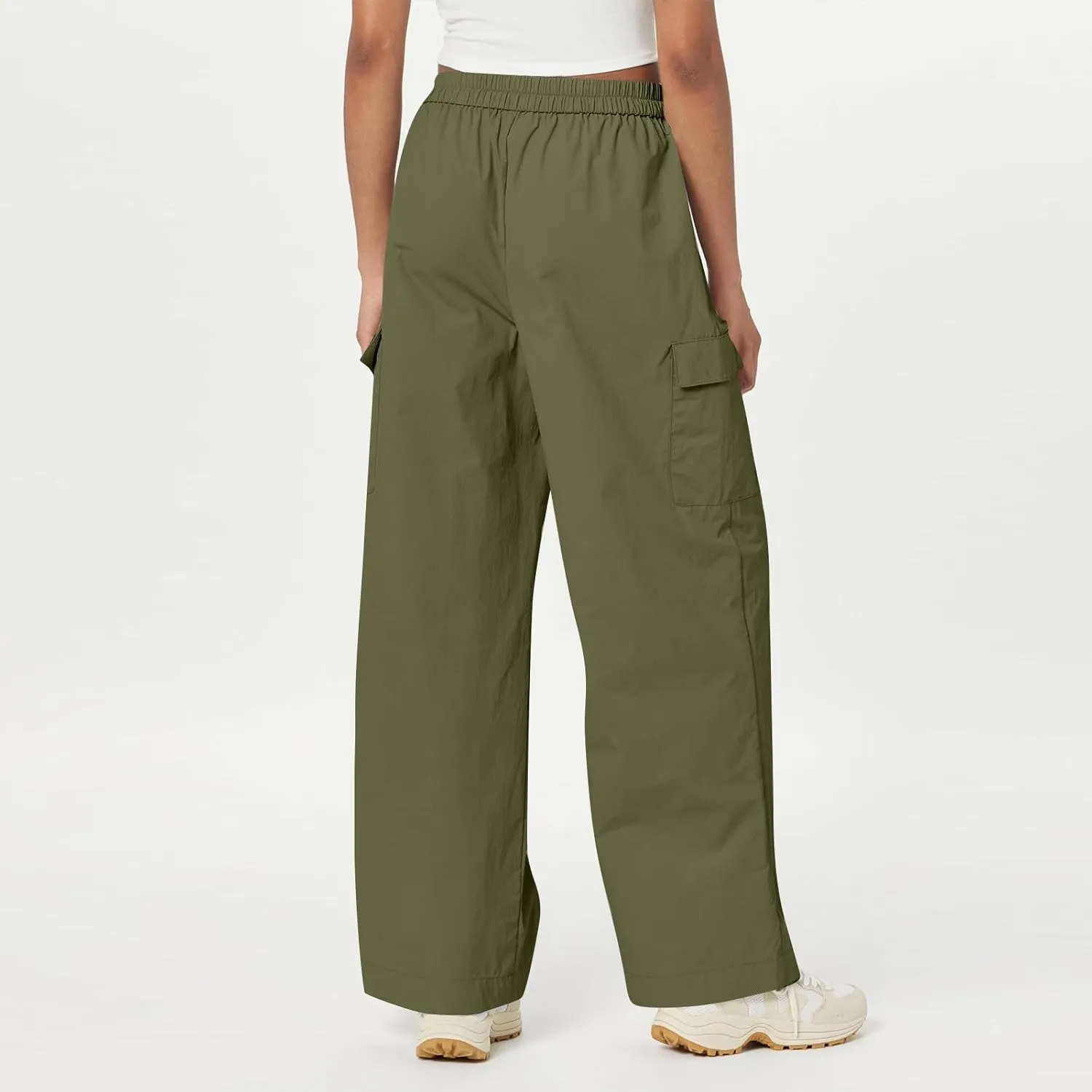 High Waisted Cargo Pants Women Y2K Drawstring Baggy Trendy Trousers with Pockets Casual Sweatpants Streetwear