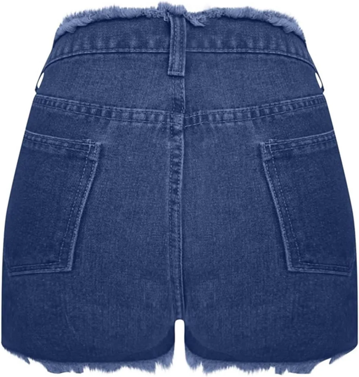 High Waisted Denim Shorts Women Distressed Stretchy Baggy Jean Shorts Tummy Control Raw Hem Casual Short Jeans