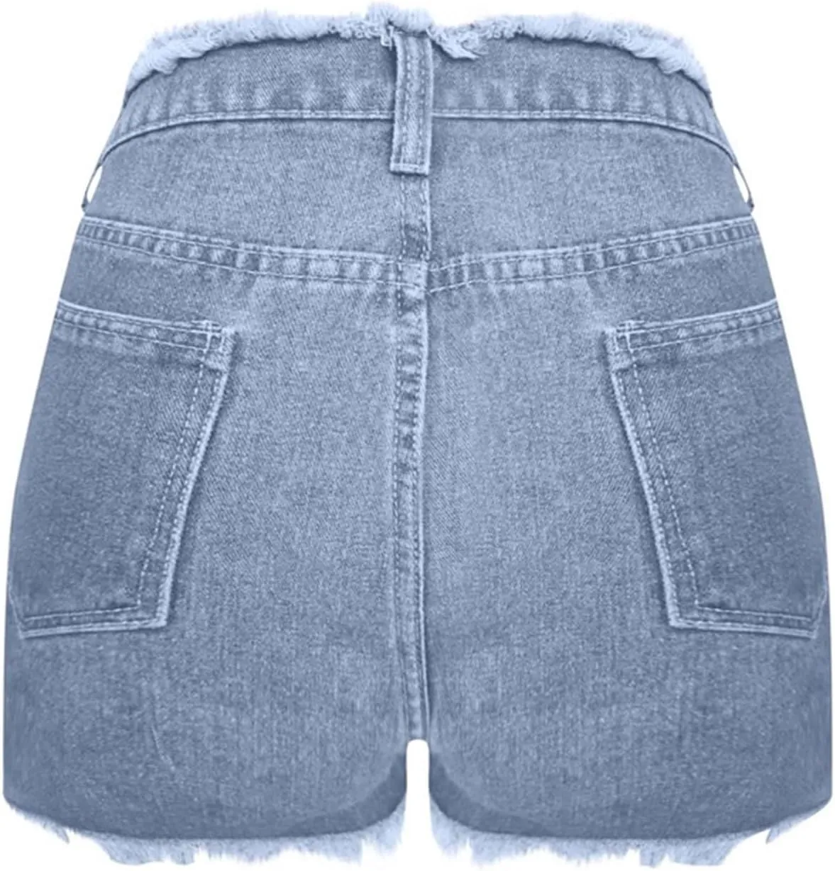 High Waisted Denim Shorts Women Distressed Stretchy Baggy Jean Shorts Tummy Control Raw Hem Casual Short Jeans
