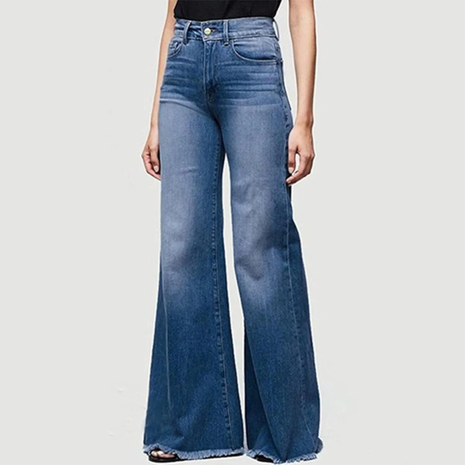 High Waisted Jeans for Women Distressed Bell Bottom Stretch Pants Plus Size Bell Bottoms Y2k 2024 Fashion Denim Pants