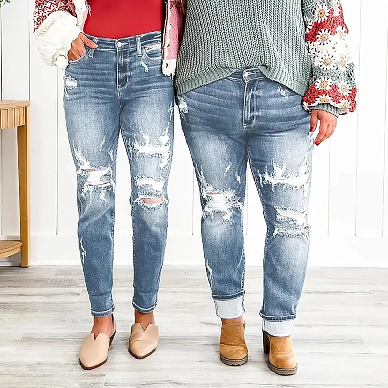 High Waisted Stretch Skinny Jeans Pant for Women High Rise Slimming Tapered Jeggings Denim Trousers Tall Work Pants