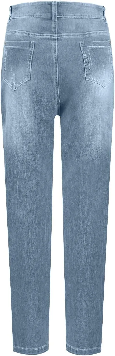 High Waisted Stretch Skinny Jeans Pant for Women High Rise Slimming Tapered Jeggings Denim Trousers Tall Work Pants