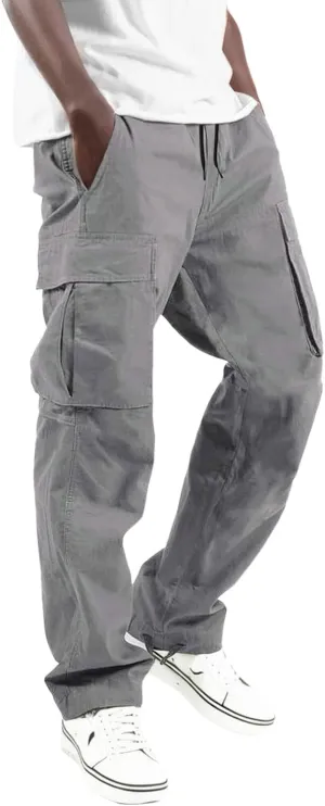 Hiking Pants for Men Cargo Pants Multi-Pocket Straight Leg Cargo Trousers Relax Fit Workout Track Pant