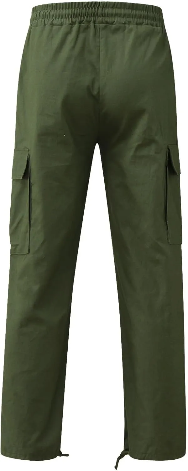 Hiking Pants for Men Cargo Pants Multi-Pocket Straight Leg Cargo Trousers Relax Fit Workout Track Pant