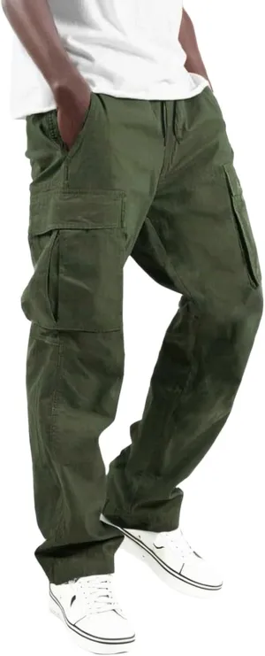 Hiking Pants for Men Cargo Pants Multi-Pocket Straight Leg Cargo Trousers Relax Fit Workout Track Pant