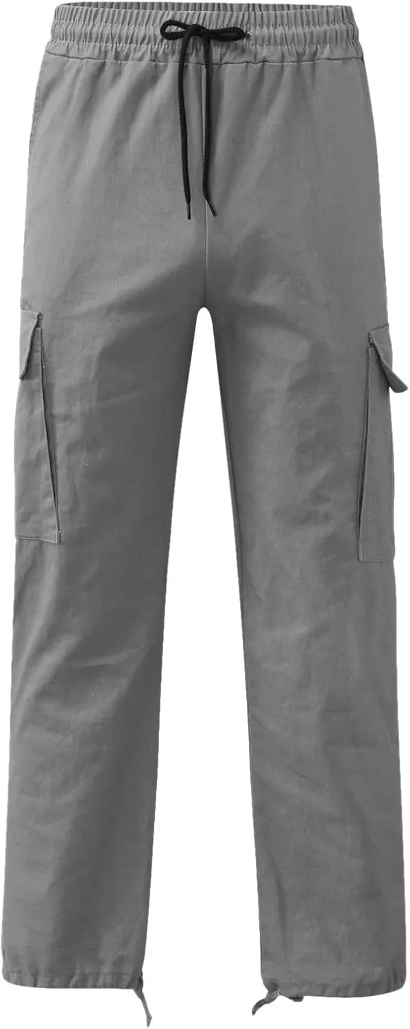 Hiking Pants for Men Cargo Pants Multi-Pocket Straight Leg Cargo Trousers Relax Fit Workout Track Pant