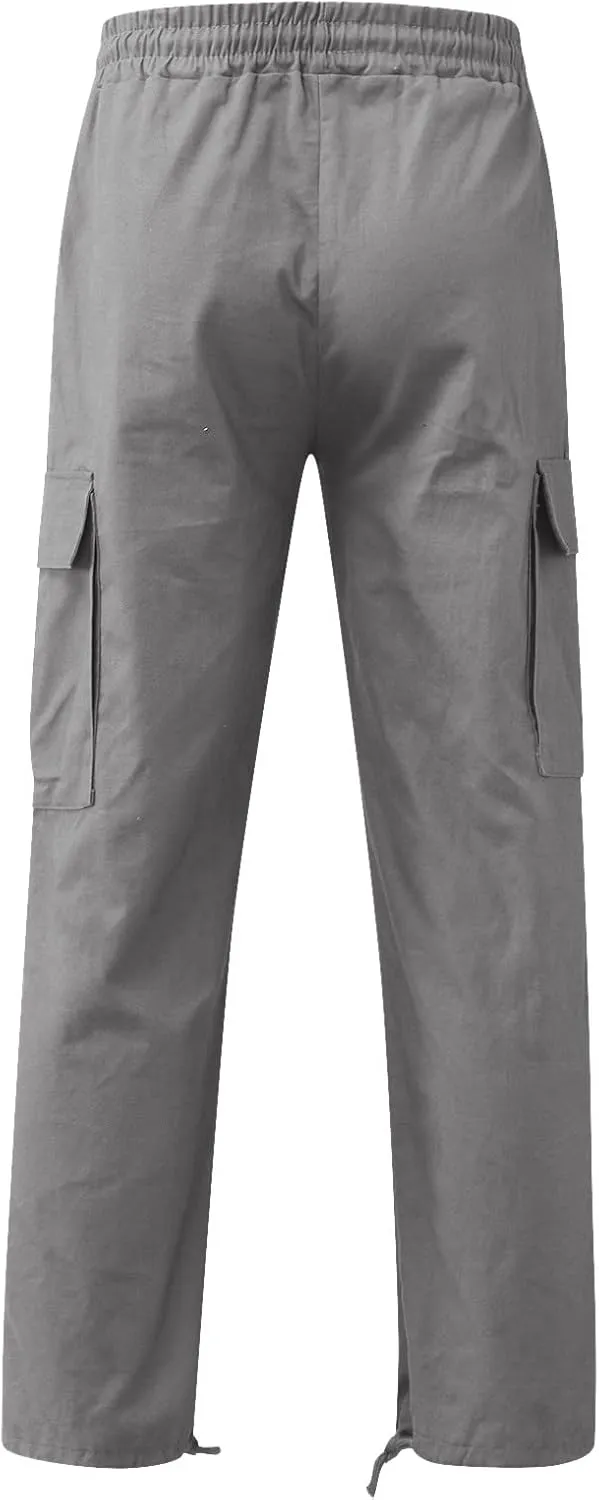 Hiking Pants for Men Cargo Pants Multi-Pocket Straight Leg Cargo Trousers Relax Fit Workout Track Pant