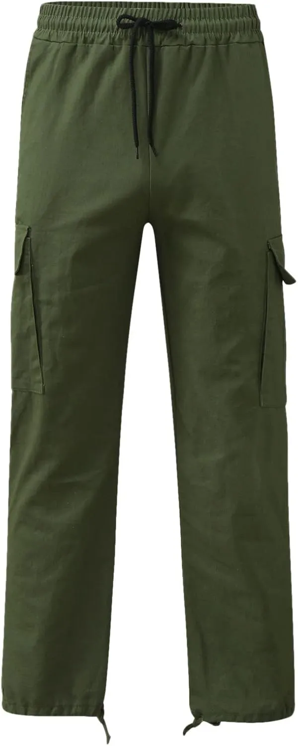 Hiking Pants for Men Cargo Pants Multi-Pocket Straight Leg Cargo Trousers Relax Fit Workout Track Pant