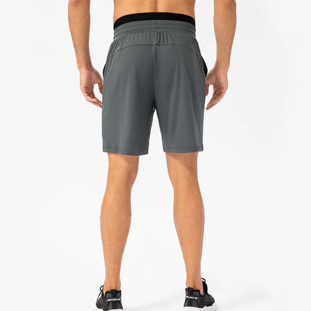 HSQSMWJ Men Elastic Waist Jogger Sweat Shorts Quick Dry Gym Running
