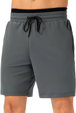 HSQSMWJ Men Elastic Waist Jogger Sweat Shorts Quick Dry Gym Running