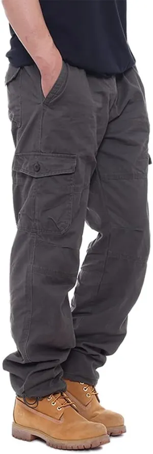 IDEALSANXUN Mens Cargo Pants Casual Elastic Waist Loose Straight Leg Cargo Pants