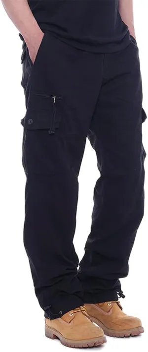 IDEALSANXUN Mens Cargo Pants Casual Elastic Waist Loose Straight Leg Cargo Pants