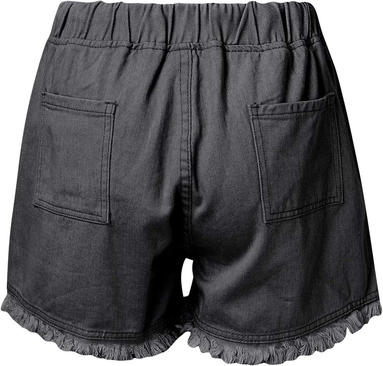 Jean Shorts for Women Trendy High Waisted Drawstring Frayed Raw Hem Denim Shorts Stretchy Loose Fit Summer Hot Short